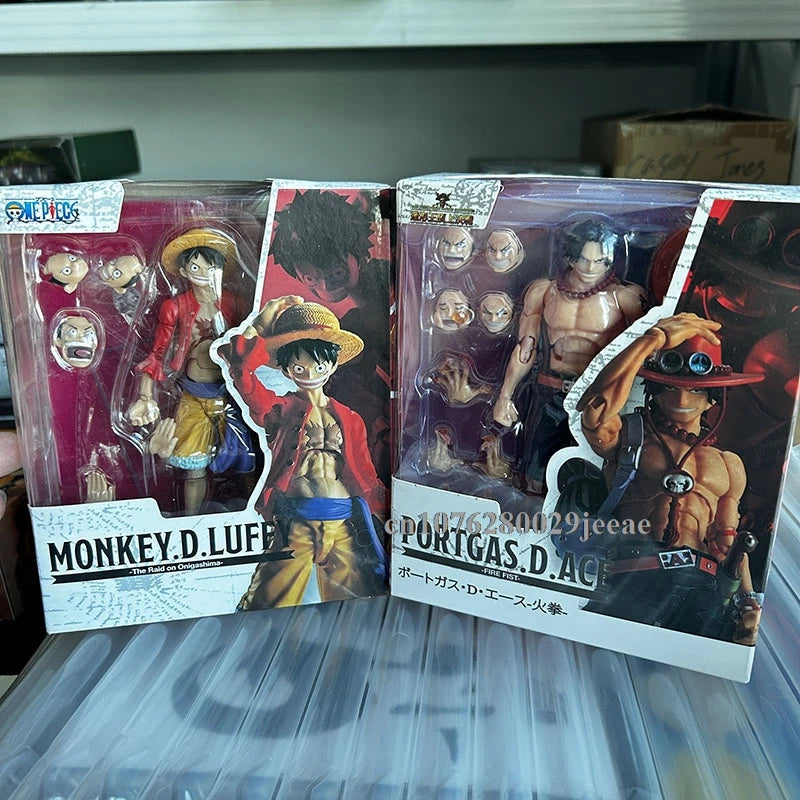 SHF One Piece Portgas D Ace Fire Fist Luffy PVC Movable Action Figure Toy