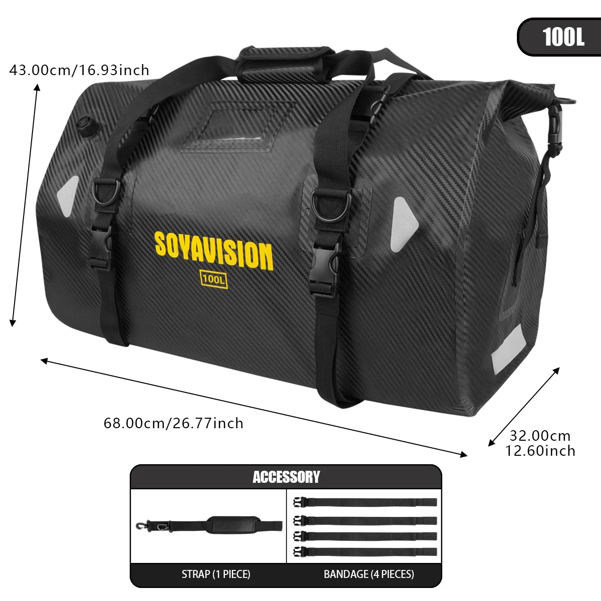 Motorcycle Waterproof TailBag Travel Outdoor Dry Luggage Roll Pack Bag 20/66/100L Motorbike Luggage Backpack Motorcycle Seat Bag