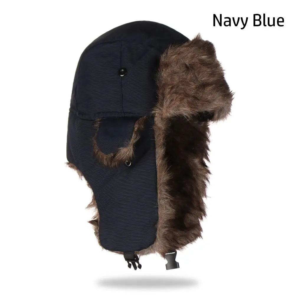 Russian Ushanka Winter Hat Fur Earflap Trapper Ski Cap for Men Women