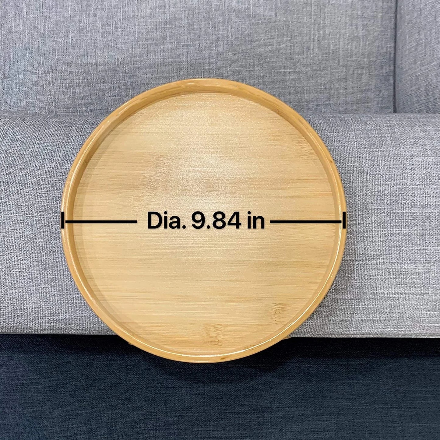 Wooden Sofa Armrest Tray Table Clip-On Snack Holder for Remote Coffee Drinks