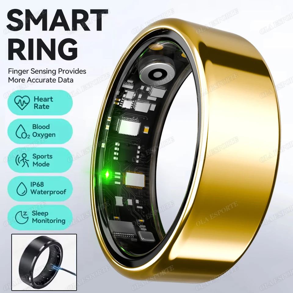 Smart Ring Monitor Heart Rate Blood Oxygen Waterproof Activity Tracker Men Women