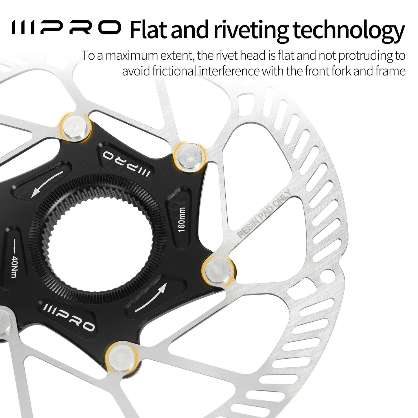 IIIPRO Ultralight Disc Brake Rotor 140/160mm 6-Bolt Center Lock 1.8mm Hollow