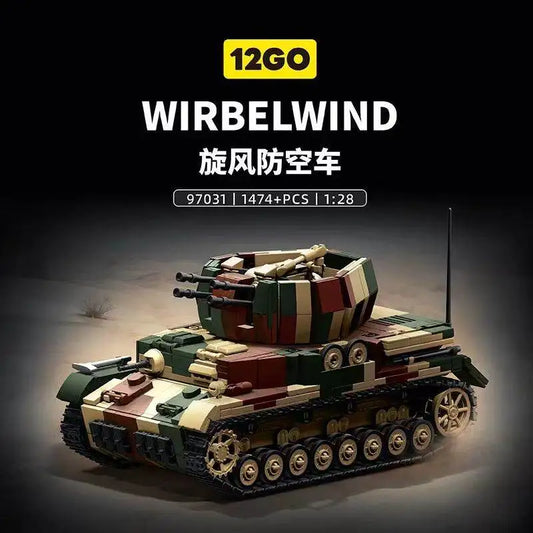1474pcs Military Cyclone Anti-Aircraft Building Blocks Army Brick Model Set