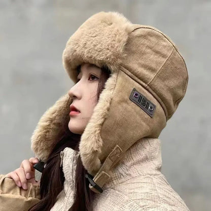 Waterproof Ear Protectors Bomber Hat Faux Fur Warm Unisex Winter Trapper