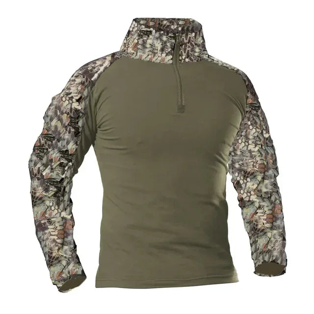 Mens Combat Military Tactical Long Sleeve Camo T-Shirt Army Shirt