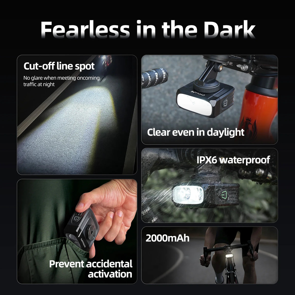 Cyclami Bike Light 1100 Lumens Headlight 2000mAh for Bicycle Night Riding
