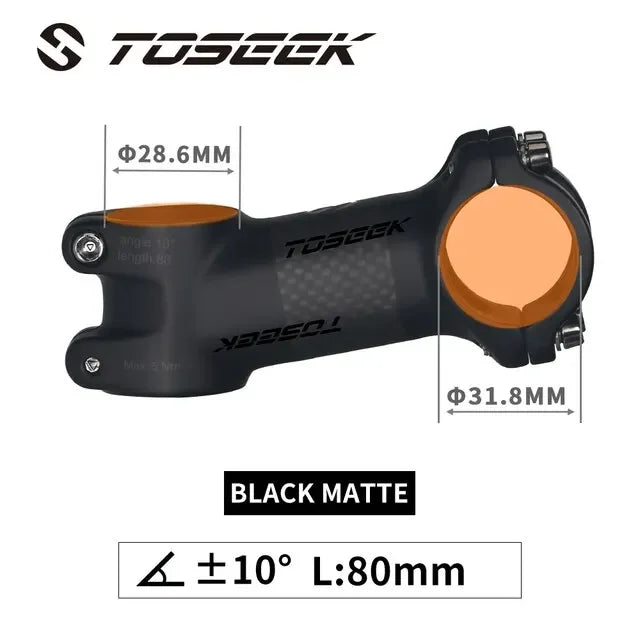 31.8mm MTB Handlebar Stem TOSEEK Carbon Aluminium Bike Stem 10-35 Degree