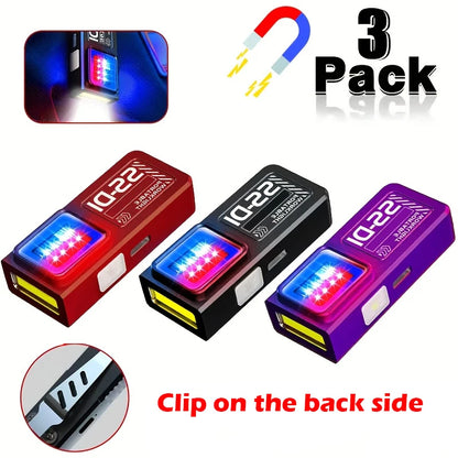 Mini LED Work Light USB Rechargeable COB Flashlight Magnetic Torch EDC