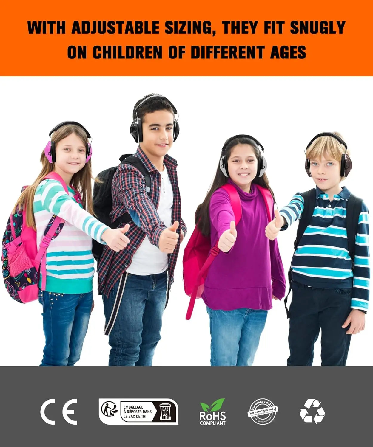 ZOHAN-Noise Cancelling Protectors for Children, Safety Headphones, Soundproof Muffler for Kids, Hearing Protection, Autism-EXPROTAS