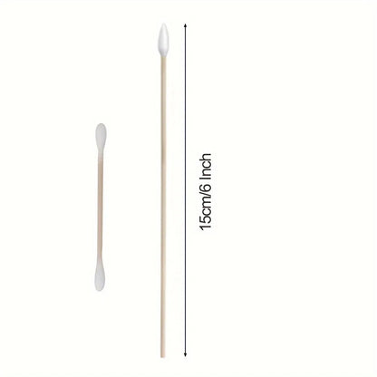 300PCS Cotton Swabs Pointed Tip Wooden Handle Precision Buds