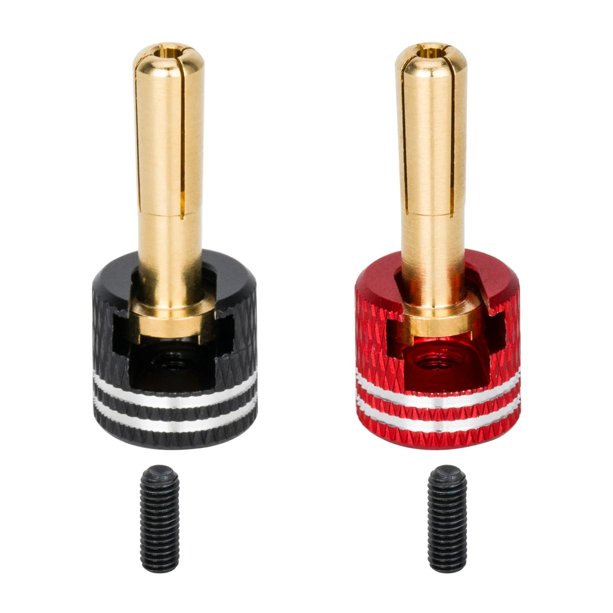 4mm 5mm Low Profile Bullet Plugs Solderless Metal Heatsink Connectors RC Car