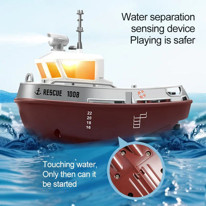 S820 1/72 RC Tugboat Mini Boat 2.4G Dual Motor LED Remote Control Toy