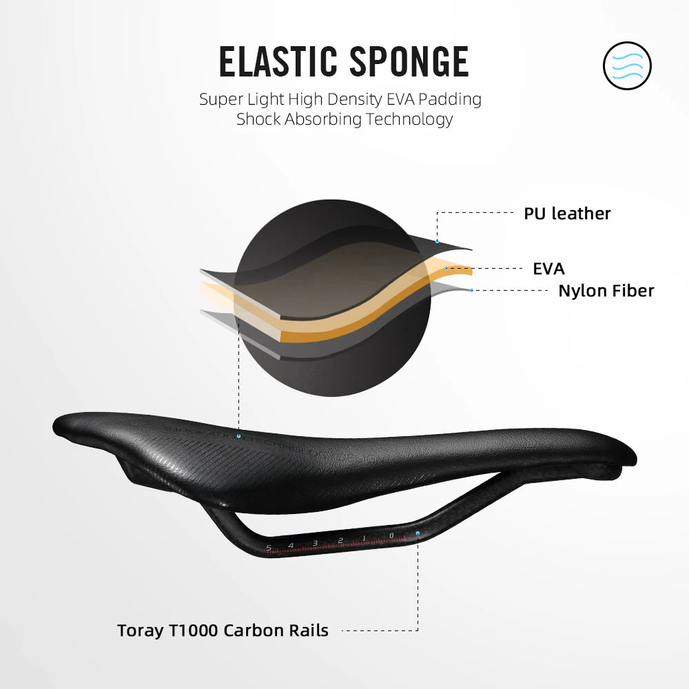 RYET Leather Road Bike Saddle | PU 7×9 Oval Rail Soft Cushion for Men’s MTB