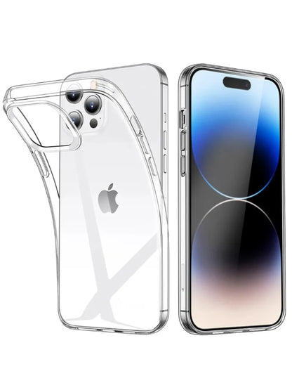 For iPhone 7-17 Pro Max XS XR Plus Clear TPU Silicone Phone Case Cover