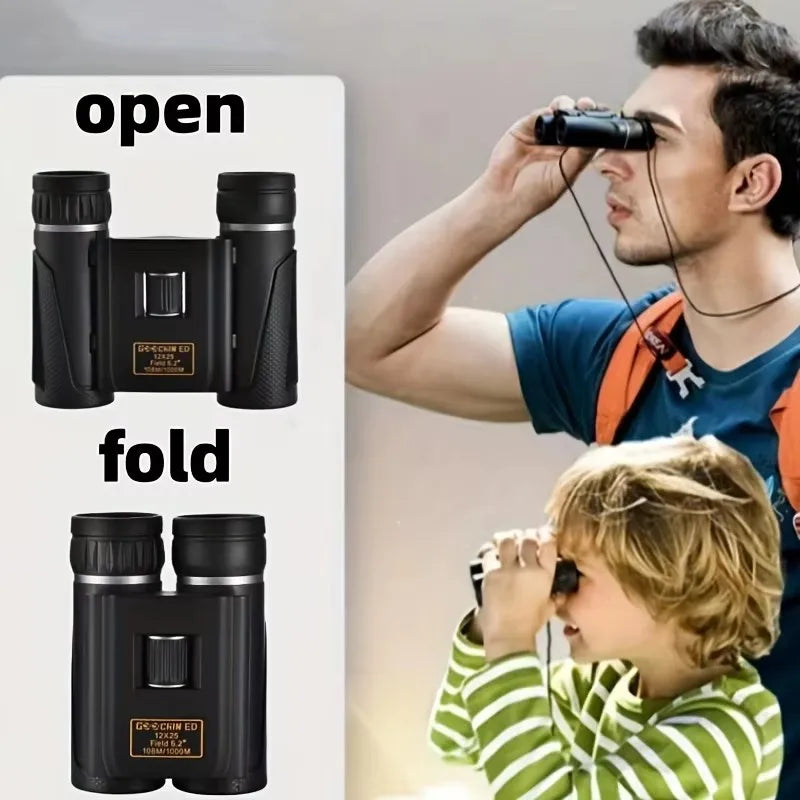 12x25 Compact ED Binoculars Large Eyepiece Easy Focus Bird Watching Travel