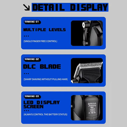 Electric Hair Clipper 10W Cordless Professional Barber Trimmer Kemei