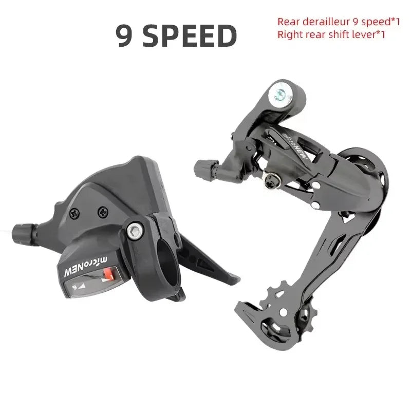 MicroNEW Mountain Bike Rear Derailleur 3x7 3x8 3x9 3x10 3x11 Speed with Internal Shift Cable MTB Bicycle Front Shifter