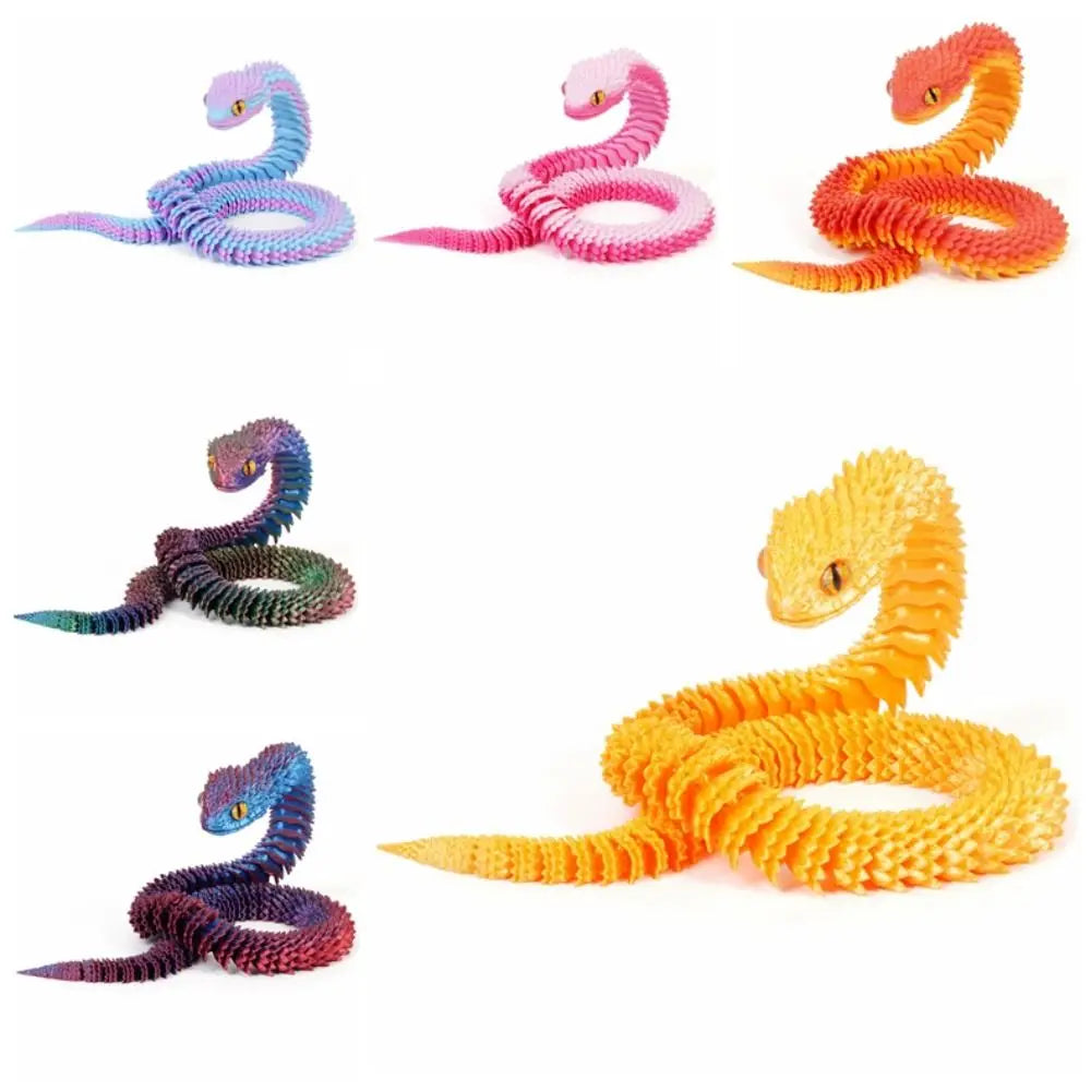 Flexible 3D Printed Snake Toy 60cm Multicolor PLA Fun