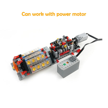Motor AA Battery V16 Engine Gearbox MOC Technical Model DIY Electric Toy