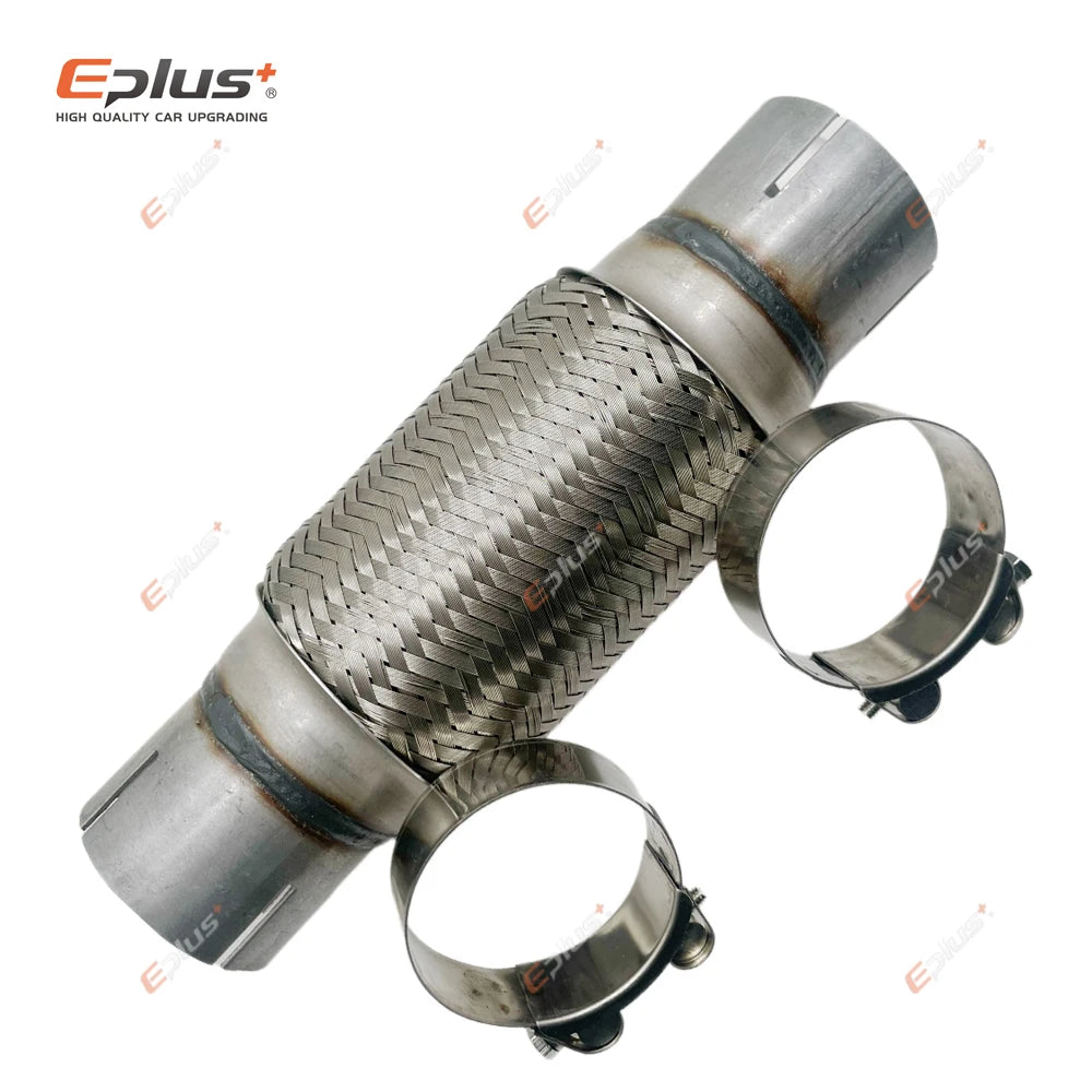 EPLUS Exhaust Flex Pipe | Telescopic Braid Muffler Connector Stainless Steel