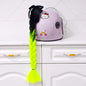 Motorcycle Helmet Braids Wig for Women Ponytail Hair Curly Pigtail Decor