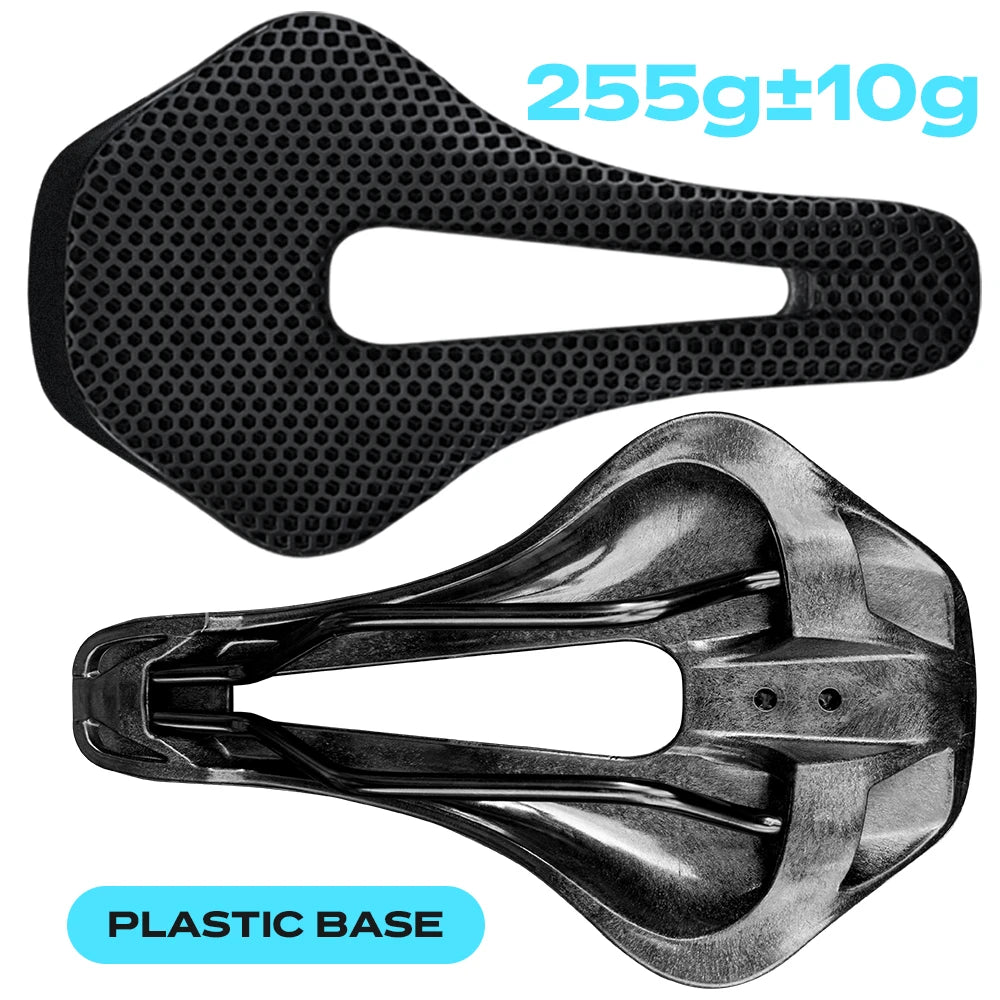 RYET 3D Printed Carbon Saddle Ultralight Hollow Breathable for MTB Gravel Road
