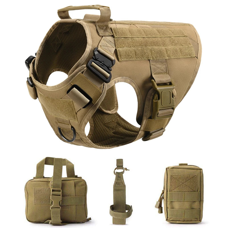 Tactical Military Vest Dog Harness & Leash Set for German Shepherds All Breeds