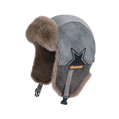 1pc Winter Warm Trapper Hat Russian Ski Cap for Men Aviator Ear Flap