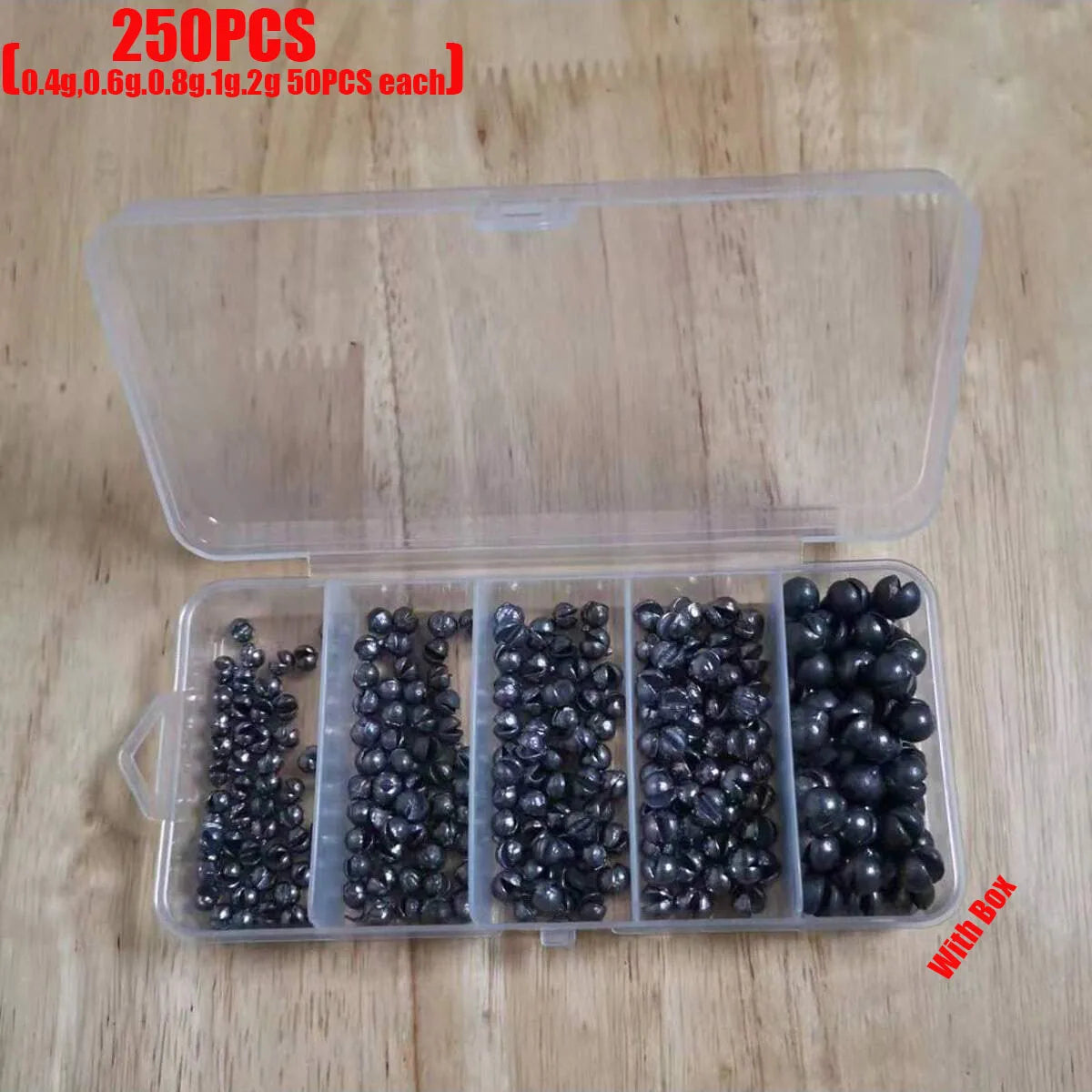 100Pcs Fishing Lead Split Shot Sinkers Round Weights for Tackle
