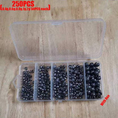 100Pcs Fishing Lead Split Shot Sinkers Round Weights for Tackle