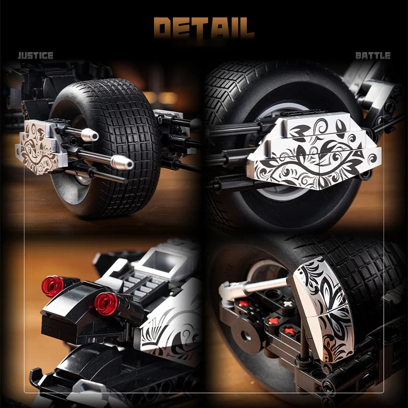 Bat Motorcycle MOC Building Blocks Dark Knight Vehicle Model Bricks Toy Gift