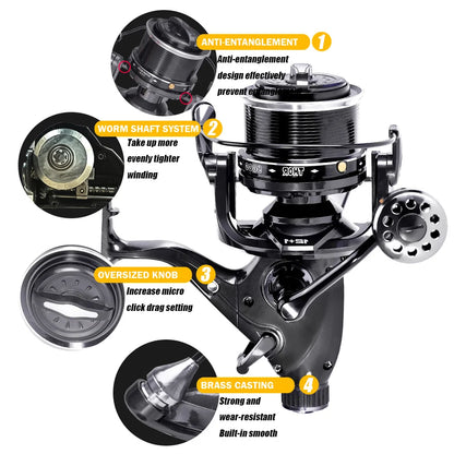 Carp Fishing Spinning Reel 27kg Drag 12+1BB Saltwater Freshwater
