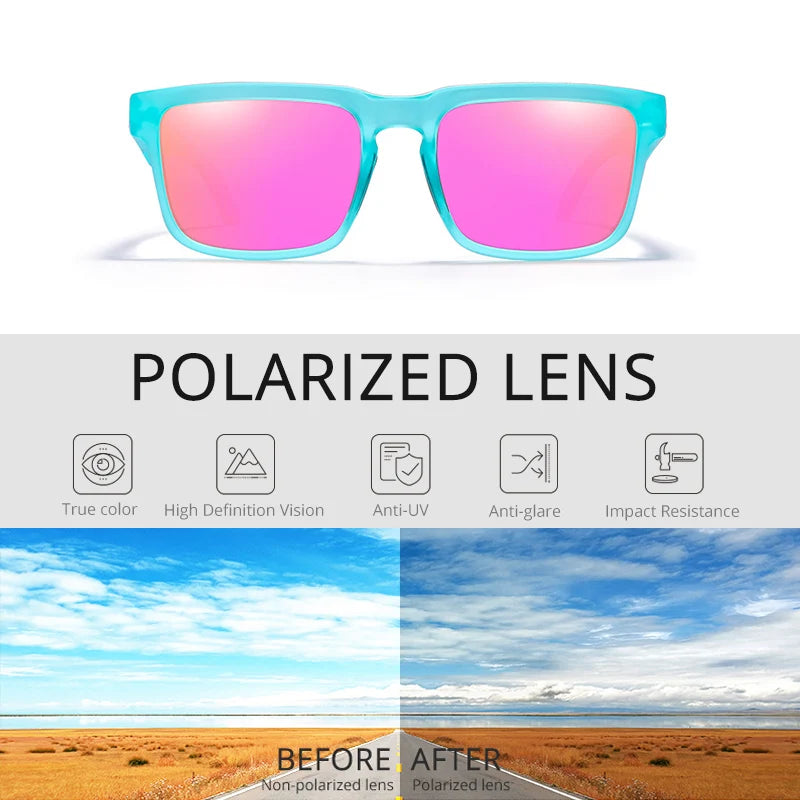 2025 KDEAM Polarized Sunglasses Red Mirror Lens Unisex Outdoor Eyewear