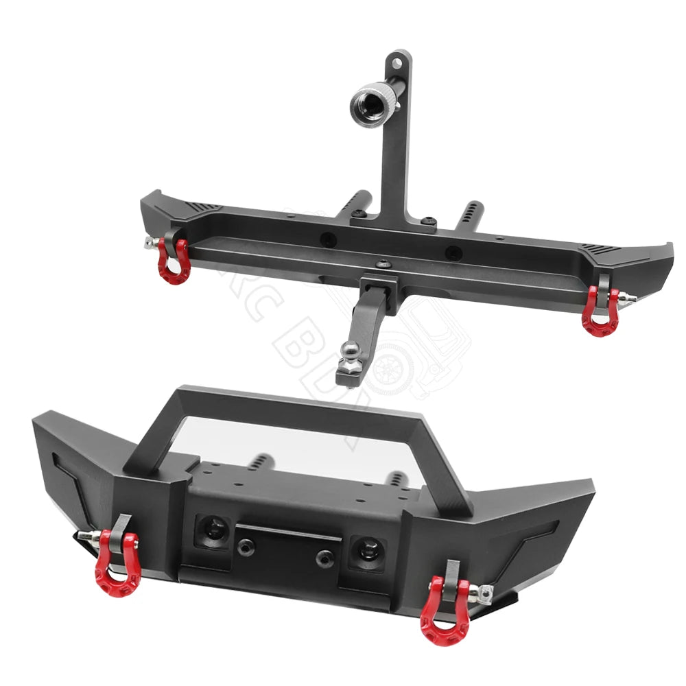 1/10 RC Crawler Metal Front & Rear Bumper Set w/ LED for Axial SCX10 III - EXPROTAS