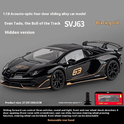 1:18 Scale SVJ63 Alloy Car Toy Model with Sound & Light Effects - Realistic Detail for Kids' Playtime & Collectors' Delight-EXPROTAS