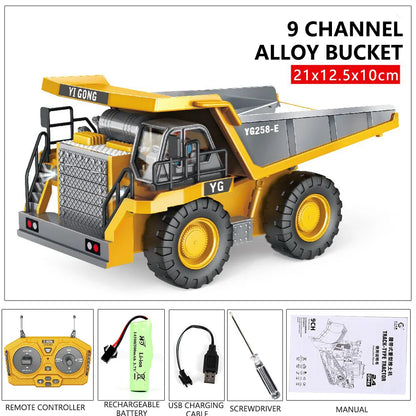 RC Excavator Dumper Car 2.4G Remote Control Engineering Vehicle Crawler Truck Bulldozer Toys for Boys Kids Christmas Gifts-EXPROTAS