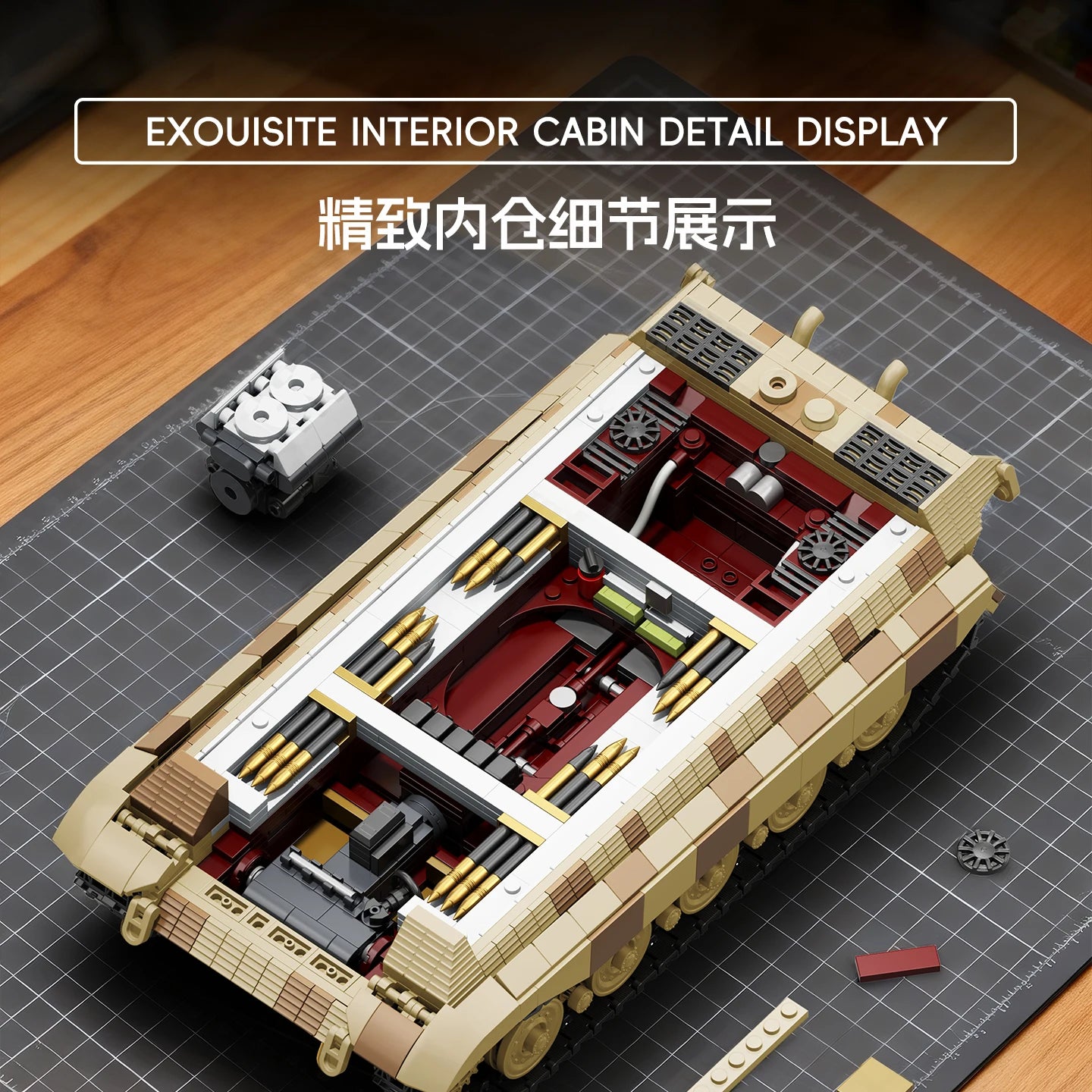 TK8004 King Tiger Panzer VI Ausf B Heavy Tank Building Blocks 2143pcs