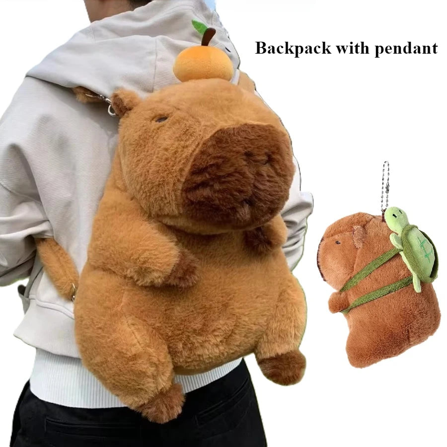 Kawaii Capybara Plush Shoulder Bag Mini Backpack Doll Kids Gift