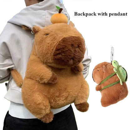 Kawaii Capybara Plush Shoulder Bag Mini Backpack Doll Kids Gift