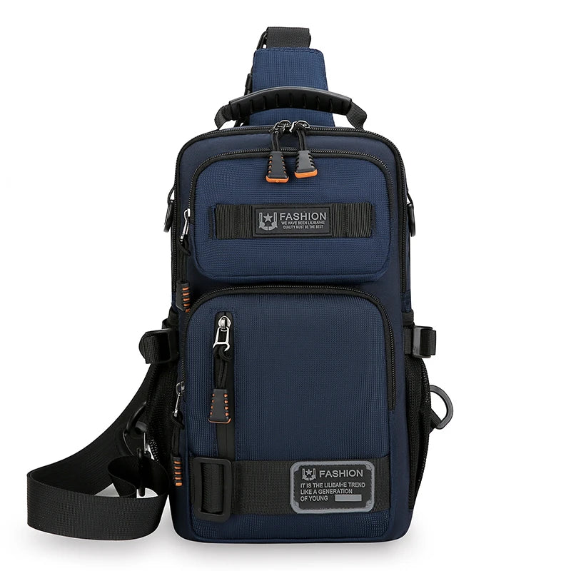 Men's Chest Bag Crossbody Waist Pack Fashion Sling Small Oxford Bag