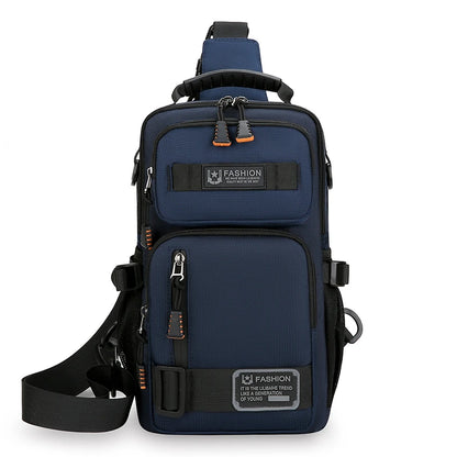 Men's Chest Bag Crossbody Waist Pack Fashion Sling Small Oxford Bag