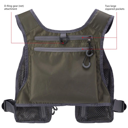 Fly Fishing Vest Bassdash FV08 Lightweight Chest Pack One Size Men Women