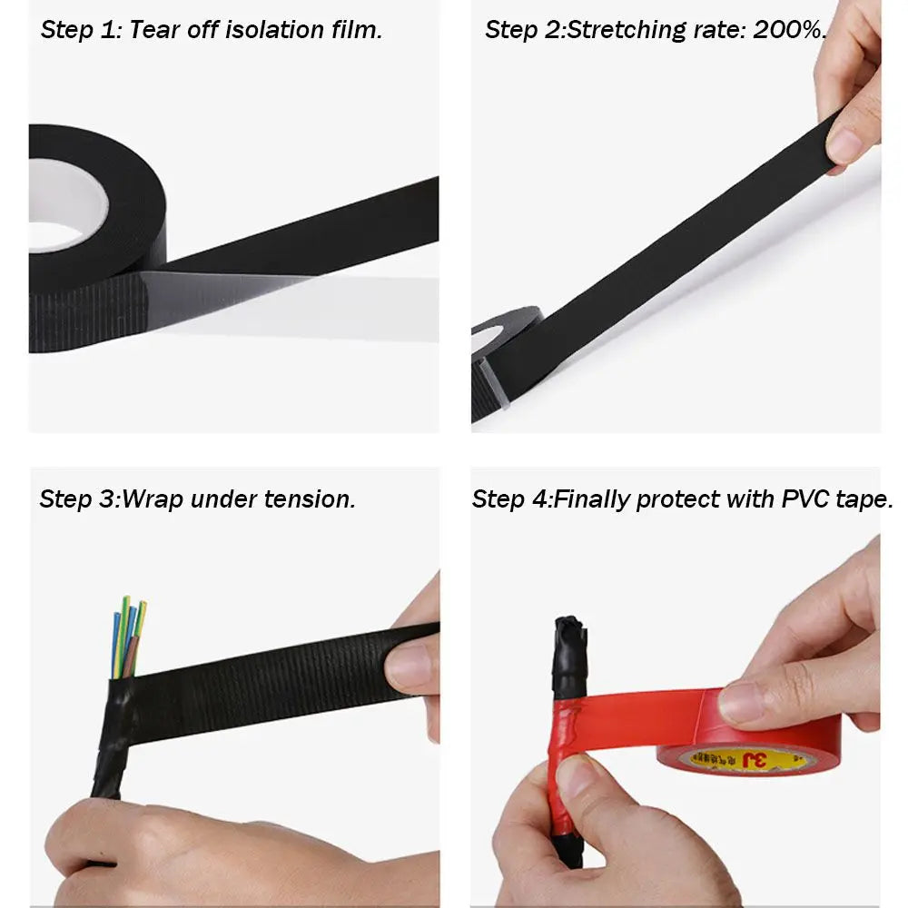 Waterproof Rubber Tape Self Amalgamating Insulating Repair Adhesive Sealing