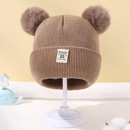 Knit Beanie Hat for Kids Warm Pom Winter Knitted Cap Boys Girls