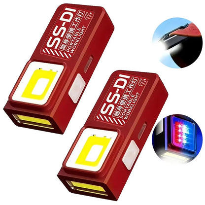 Mini LED Work Light USB Rechargeable COB Flashlight Magnetic Torch EDC