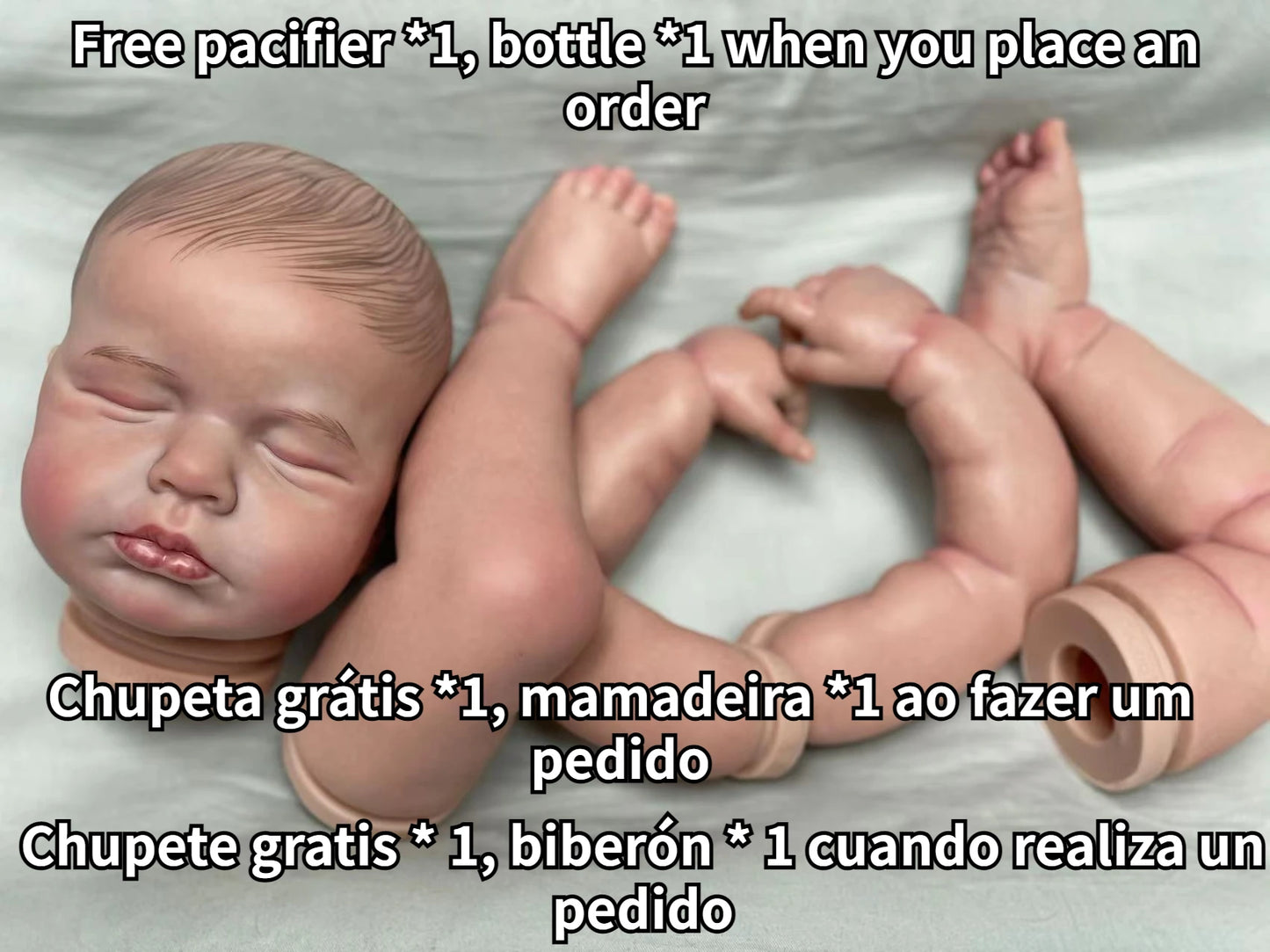 19 Inch Lou Lou Levi Reborn Baby Doll Kit Painted Hair Unfinished DIY Bebe