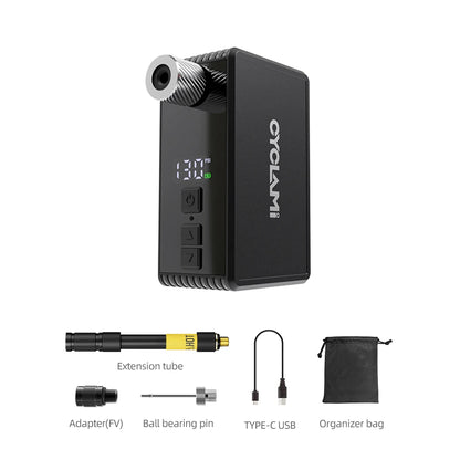 CYCLAMI AM6 Pro Mini Electric Automatic Air Pump Portable Digital Inflator MTB Road Bike Schrader Presta Tires 150PSI 800mAh