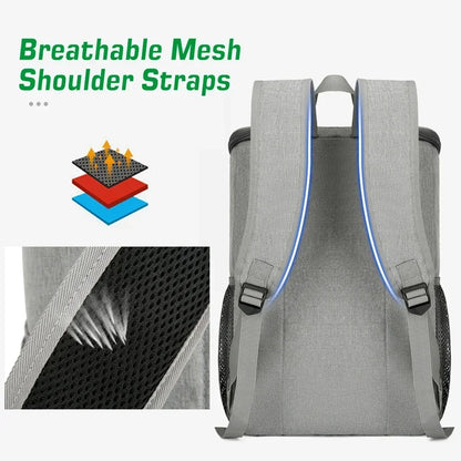 30L Insulated Cooler Backpack Leakproof Lunch Bag for Camping & Picnic