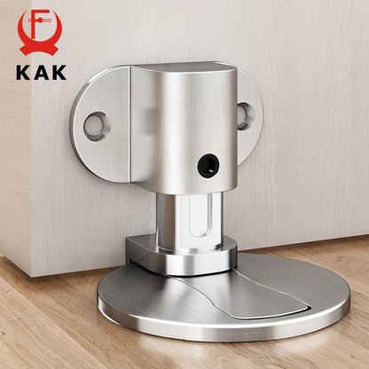 KAK Adjustable Magnetic Door Stop Punch-Free Zinc Alloy Holder Hidden Doorstop