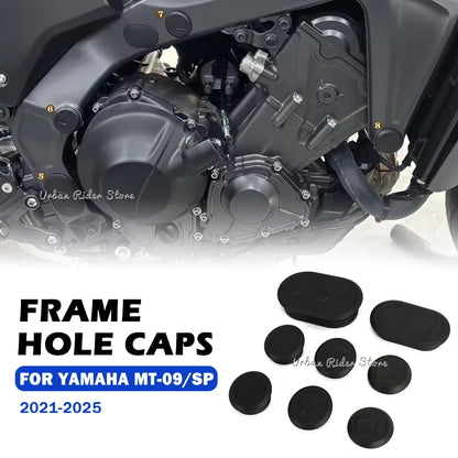 Frame Hole Cover Caps Plug Kit Compatible with Yamaha MT-09 SP 2021-2025